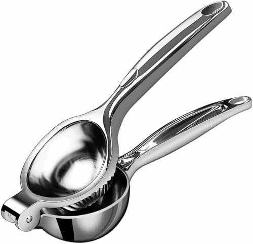 Exprimidor de limón de aleación de zinc, cromo brillante, exprimidor manual para limones y limas, exprimidor de metal para la cocina