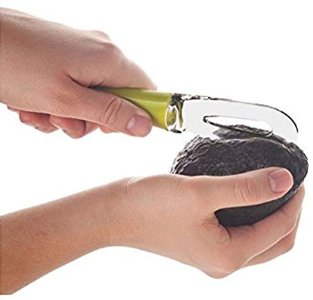 SIXRUN Cortador de Aguacate 3 en 1, Herramienta para Cortar Aguacate, Cómodo, Pelador de karité, Herramientas de Cocina para el Hogar, Cocina, Frutería, con Material ABS (GREEN)