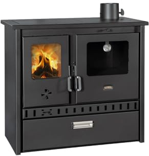 Prity 1P36 D Küchenofen mit Backofen 10,9 kW – Holzofen mit Kochplatte, BImSchV Stufe 2, EcoDesign 2022, EEK A+, Holzheizung für Küche Haus Ferienhaus, Kaminofen