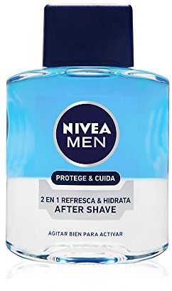 NIVEA MEN Protege & Cuida After Shave 2 en 1 Refresca & Hidrata (1 x 100 ml), after shave hidratante y refrescante, bálsamo after shave y loción para hombre