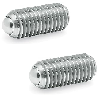 Ganter Normelemente GN 615.3-M12-KN - Federnde Druckstücke mit Innensechskant, Silber, 2 Stück