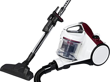Exquisit BP 6302 wer Beutelloser Staubsauger - 700W Bodenstaubsauger Weiß | 1,2 L Staubbehälter - 8 m Aktionsradius - Metall-Teleskoprohr - Inklusive Polster- und Fugendüse sowie Fugenbürste