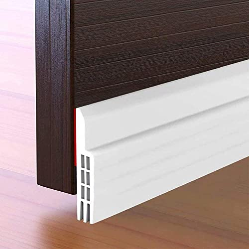 Calfeutrer Bas de Porte, 100 x 5cm Adhési, Souple Silicone Isolant Phonique Thermique Blanc Bande d'étanchéité Anti Bruit Poussière Stop à l'air Froid Anti Souris Fourmi Cafard Insectes
