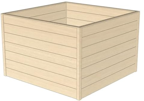 HORI Hochbeet Kit, Holz Stecksystem 80 cm hoch – Pflanzkasten Bausatz aus Fichte, 18 mm Wandstärke für Garten, Gemüsebeet & Kräuterbeet – DIY Pflanzkasten, in 15 Größen: Modell Potsdam (120x120) Natur