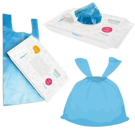Sacs à couches jetables parfumés pour bébé - Hygiénique - Avec poignée à nouer - Sacs à déchets pour animaux domestiques