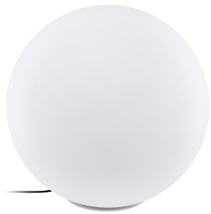 EGLO LED Gartenkugel Monterolo rund, Gartenleuchte aus weißem Kunststoff