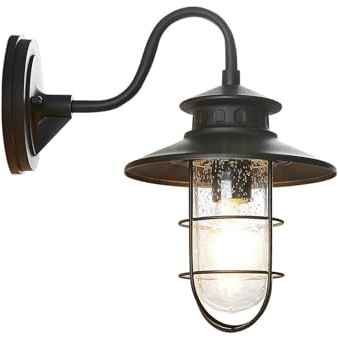 Outdoor Wall Light 'Kyan' dimmable (Antique, Vintage) in Black (1 Light Source, E27) from Lindby | Wall lamp for Exterior/Interior Walls, House, Terrace und Balcony