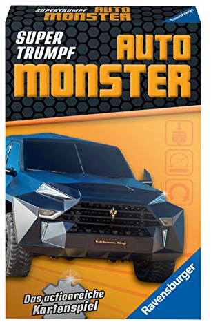 Ravensburger Kartenspiel, Supertrumpf Auto Monster 20690, Quartett und Trumpf-Spiel für Technik-Fans ab 7 Jahren