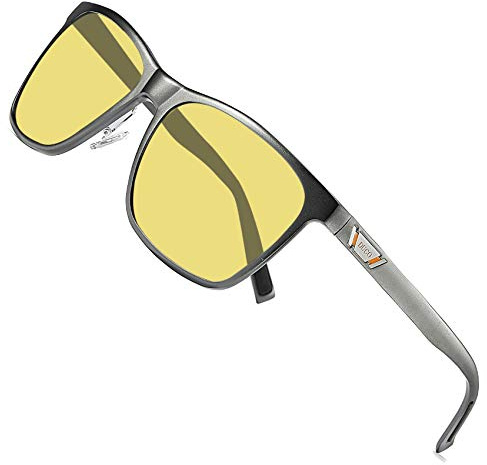 DUCO Polarisierte Nachtsichtbrille für Autofahrer Anti-Blendung 3029HY | Nachtbrille zum Autofahren, HD Gelb Nachtfahrbrille Gläser Fahren Für Scheinwerfer Blendfreie Brillen, Federscharnier