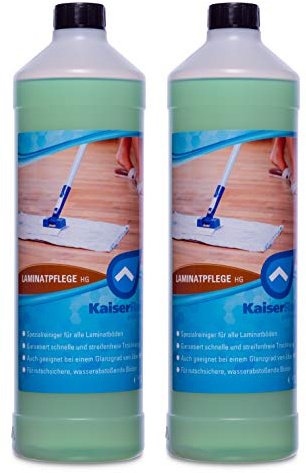 KaiserRein Laminat-Reiniger & Laminatpflege HG Bodenreiniger Konzentrat 2 x 1L als Unterhalts- Reiniger und Grund-Reiniger reinigt & pflegt den Boden