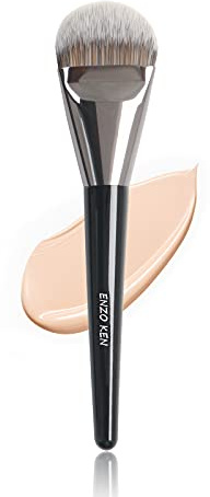ENZO KEN Flat Foundation Brush for Liquid Makeup, Liquid Foundation Brush, Flat Makeup Brush for Foundation, Make up Brushes. 820 Black