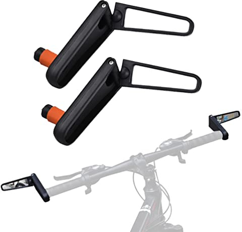 YuanDiann Fahrrad Faltbarer Unsichtbarer Fahrradspiegel, Fahrrad Lenkerende lenkerspiegel HD MTB Rennrad E Bike Universal Abnehmbar Rückspiegel Schwarz