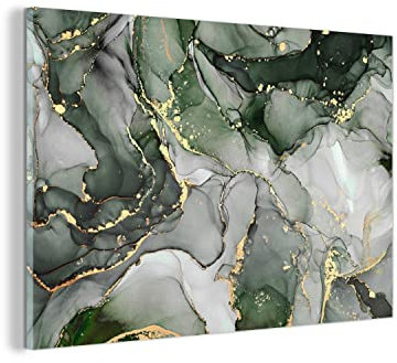 Glasbild Glasfoto Wandbild Bilder Deko 150x100 cm Luxus - Marmor - Grün