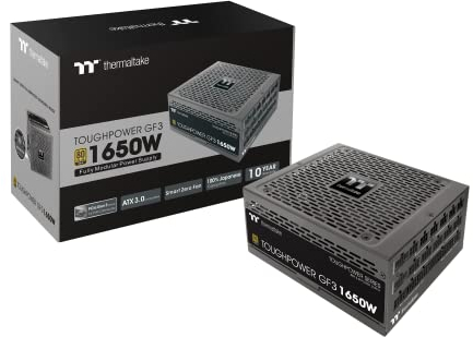 Thermaltake Toughpower GF3 1650W | PC-ATX-3.0-Netzteil | PCIe Gen 5.0 | 80-Plus-Gold | voll-modular | leiser 140 Lüfter | EU Zertifiziert