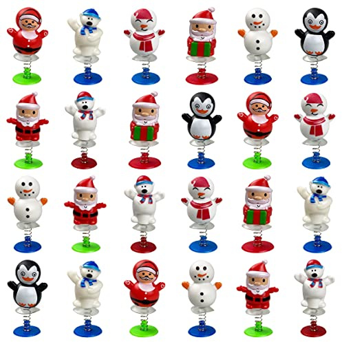 QINGQIU 24 PCS Christmas Jumping Popper Toys for Kids Boys Girls Christmas Stocking Stuffers Party Favors Gifts Games