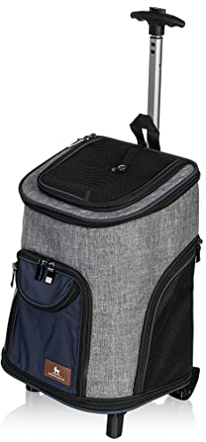 Knuffelwuff Hunderucksack Trolley faltbar 2 in 1 mit Rollen und Griff 33x30x50cm