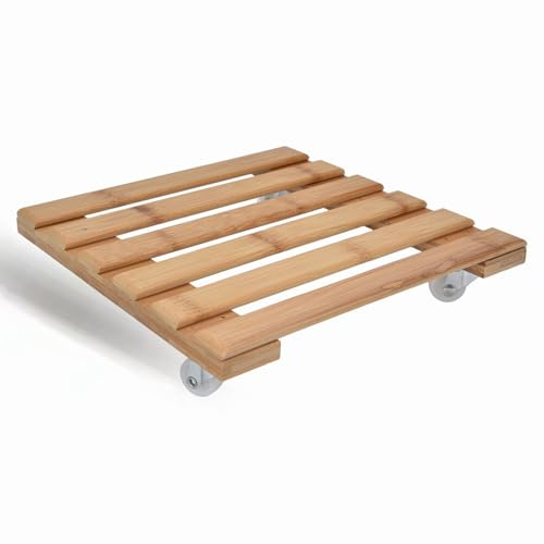 Natudeco Quadratisches Pflanzgefäß, 25 X 25 cm, 20 Kg Traglast, Mit 360° Abnehmbarer Rolle Für Topfpflanzen, Vasen, Tolles Geschenk Für Gärtner, Wohnkultur-Enthusiasten