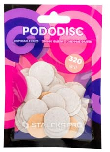 STALEKS PRO Expert PODODISC M Abrasivi monouso per lima per piedi (grana 320, 50 pezzi) - Lima abrasiva per lucidatura e levigatezza a lungo termine su dischi per pedicure (misura media)