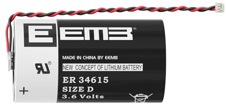 EEMB Batterie D-Size 3,6 V Compatible avec sirène extérieure sans Fil ALEXOR WT4911BATT ADT DSC ER34615M-T1 WT4911B WT8911 ER34615 19Ah Remplace pour LS-33600 TL-2300/4930/5930 SB-D01/D02 XL-200F