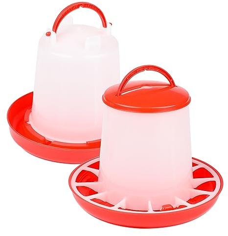 Lezevn 2 delar kyckling drickare matare kit fjäderfä vatten matdispenser plast kyckling vattenmatare för höna knapp vaktel