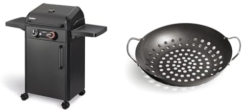 Enders® Elektrogrill eFLOW PRO 2 TURBO™ aus der SHADOW-Serie & ® GEMÜSEPFANNE Grill-Zubehör 8790, BBQ Gourmet, für Gemüse, Salat, Fisch, Pfanne, beschichtet