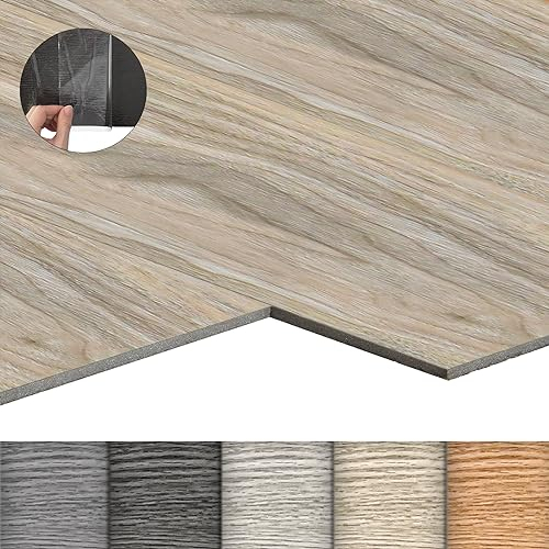 LZQ PVC Bodenbelag Vinylboden Selbstklebend mit Holz-Effekt, 18 Vinyl Fliesen 2,51m² Bodenfliesen Selbstklebend, Klebefliesen Boden Verschleißfest Wasserfest für Wohnzimmer Küche, Eiche Gewaschen
