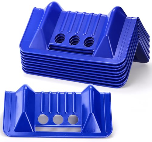 Dicunoy 10 Pack Flatbed Edge Protectors, Thick Cargo Edge Protectors, Plastic V Shaped Tie Down Strap Corner Protectors Used with Webbing, Blue Cargo Load Protector for Pallets, Trailer, Truck