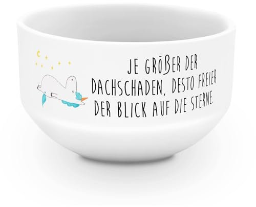 Mr. & Mrs. Panda Schüssel Einhorn Sternenhimmel - Geschenk, Sterne, Müslischale, Einhörner, schälchen, Unicorn, Verrückt, porzellanschale, mit Spruch, Obstschale, schale