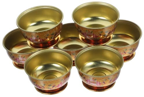 MAGICLULU 7pcs Lotus Holy Water Cup Buddhist Offering Cup for Meditation Ritual Water Supply Container Decorative Bowl for Temple Worship