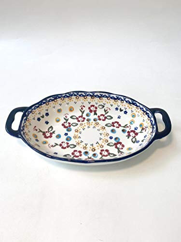 YIHANSS Tableware Polish Porcelain Hand-Painted Ceramic Soup Bowl Household Plate lace Plate deep Plate Double Ear Plate Rice Bowl-C