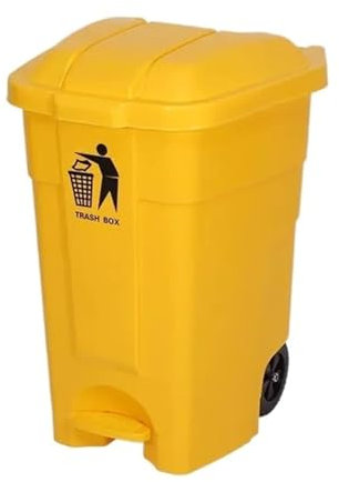 DZYHFCO Bote de basura para exteriores, cubos de basura comerciales grandes, cubos de basura con pedales, botes de basura de gran capacidad con ruedas, contenedor de basura extraíble con tapa, 18.4