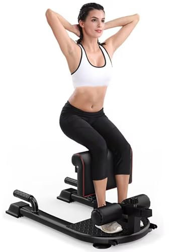 Tdfersasdw Machine à Squat Sissy avec Support de Pompes, Banc rembourré de poussée de Hanche avec Coussin réglable pour entraînement en Salle de Sport à Domicile,Noir
