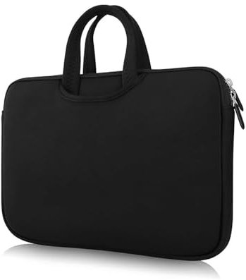 Carrying Bag for Portable DVD Players, GOnavidio 15.6 Inch Nylon Carry Case Handbag for Laptop, Tablet, Black
