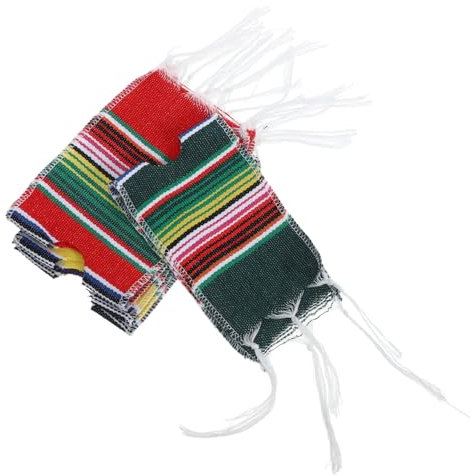 TOPBATHY 4 Stück Baumwoll Flaschenhüllen Kleiner Serapes Flaschendekor Für Mexikanische Partys Bierponchos Mit Regenbogenfarbenem Design