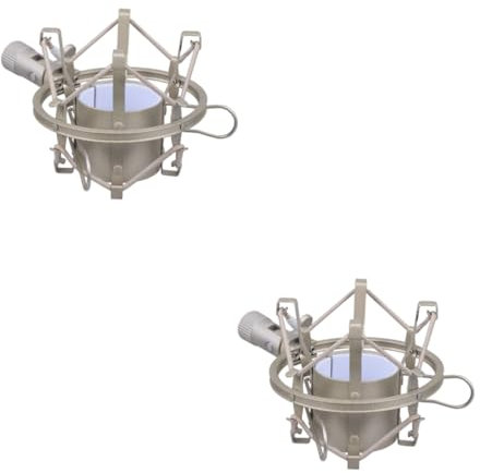 Toyvian 2pcs Strong Stability Vibration Suspension Shockmount for Condenser Microphone Podcaster Musician