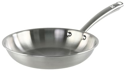 KAMBERG - Padella Ø28 cm in acciaio inossidabile 18/10 Triply - Senza PFAS - Tutti i fornelli inclusi induzione e forno - 0008272, grigio