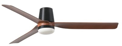 Faro PUNT Ventilatore da soffitto Tub Medium Led Nero, legno scuro con motore DC Smart a 6 velocità