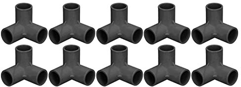 3 Way Pipe Fittings PVC Plastic Tee Elbow Connector 25mm Inner Diameter for Water Furniture Greenhouse Tent (Black)
