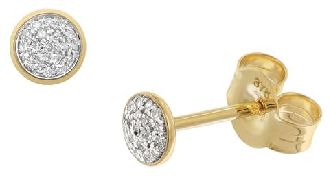 GLIZZ Damen Diamant-Ohrringe Gold 333/8K Ohrstecker eleganter Ohrschmuck für Frauen, modisches Accessoire und edle Geschenkidee GL8635
