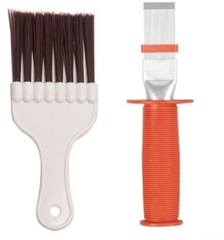 2PCS Radiator Care Tools Stainless Steel Fin Comb and Cleaning Brush for Improved Efficiency