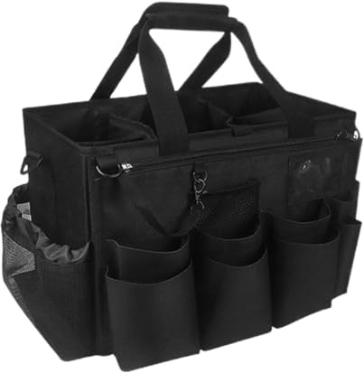 Cleaning Bag with Handle, Cleaning Products Organizers, Portable Cleaning Bucket, Spacious Interior, Waterproof and Breathable Fabric, for Kitchen, Car Wash, Garage, Salon