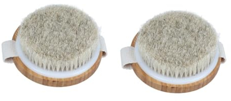 Beaupretty 2 Stück Professionelle Trockenbürste mit Pferdehaar Ergonomisch Geschwungene Körperbürste zur Hautreinigung und Sanften Massage Fördert Durchblutung und für Beine Knie und Füße