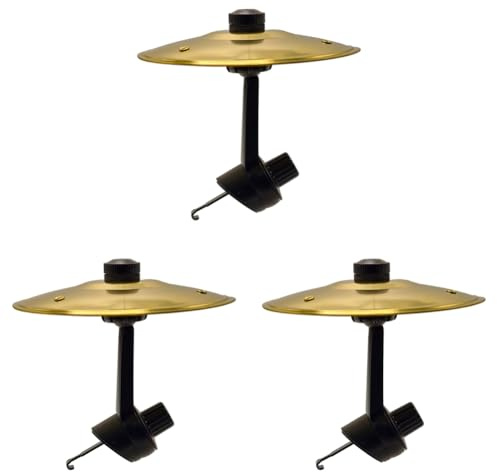 Fangxuee Mini Drum Cymbals Clip-On Universal Auto Air Lüftungsporthafen Handschuhe Autoabsturz 3pcs für Fahrzeuge Gold