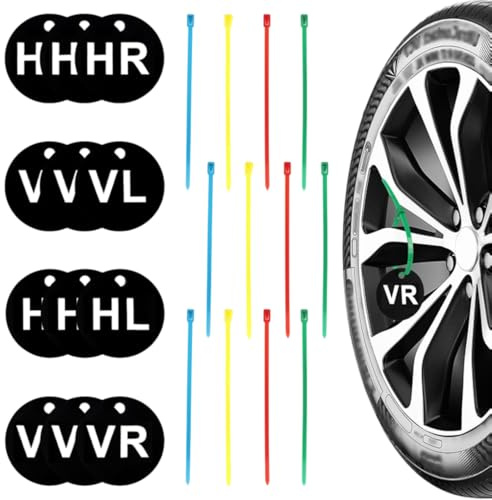 RAZKEF 12 Pezzi Marcatori di Pneumatici Include Fascette, Marcatura di Pneumatici per il Cambio di Pneumatici, Marcatura di Pneumatici, Marcatura per il Cambio di Pneumatici Dell'Automobile