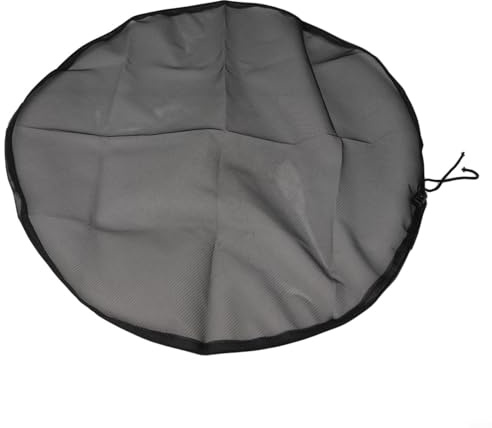 Honseadek Cubierta de cubo de lluvia con cordón, red de malla fina para barriles de lluvia, tapa de cubo de almacenamiento de agua para jardín al aire libre, colección de agua, cubierta protectora