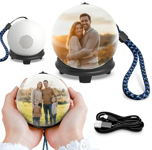 Digital Memory Orb Ball - 2.7 Crystal Memory Sphere Lamp with Video & Photo Upload | Personalized Digital Ornament Gift | USB Video Ball for Christmas, Birthday, Anniversary (White)