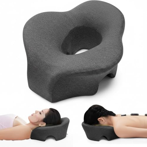 lomonmen Coussin Massage Visage en Mousse à Mémoire,Oreiller de Massage Facial avec Trou Respirant,Ergonomique Coussin Visage pour Spa Salon Beauté,Écoles et Bureaux