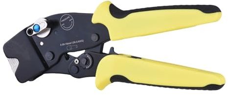 Crimpatrice per terminali per cavi 30-6 AWG Pinza ergonomica in acciaio resistente Pinza per connettori elettrici Pinza a crimpare in acciaio resistente Terminali lunghi 25
