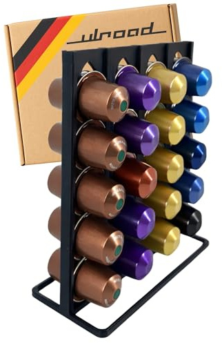 ULROAD Kapselhållare lämplig för Nespresso kapslar (40 kapslar) – tillverkad i Tyskland – kapseldispenser, kapselställ, hållare kaffekapsel kapselmaskin tillbehör