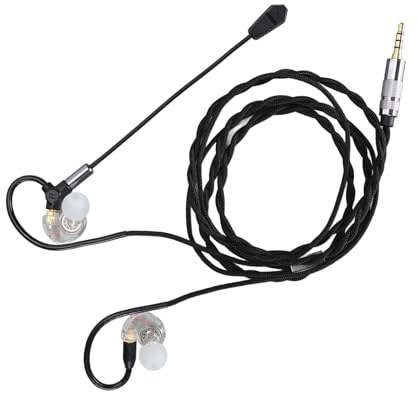 CHICIRIS Auriculares para Juegos con Micrófono, Altavoz de 10 Mm con Cancelación de Ruido, Micrófono MMCX Desmontable para Teléfono Móvil, PC, Tableta y Portátil, con Cable Chapado en Plata (White)
